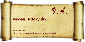 Veres Adorján névjegykártya