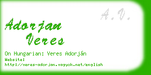 adorjan veres business card